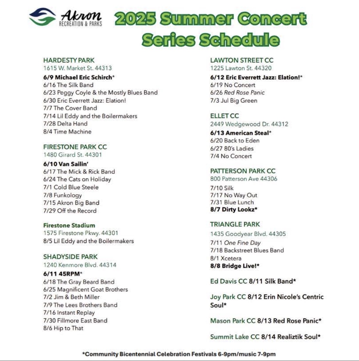 akron summer concerts 25